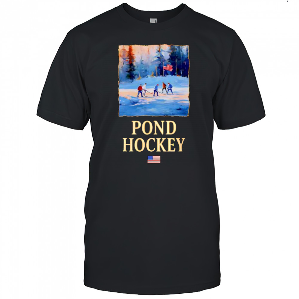 Pond Hockey playing golf shirt