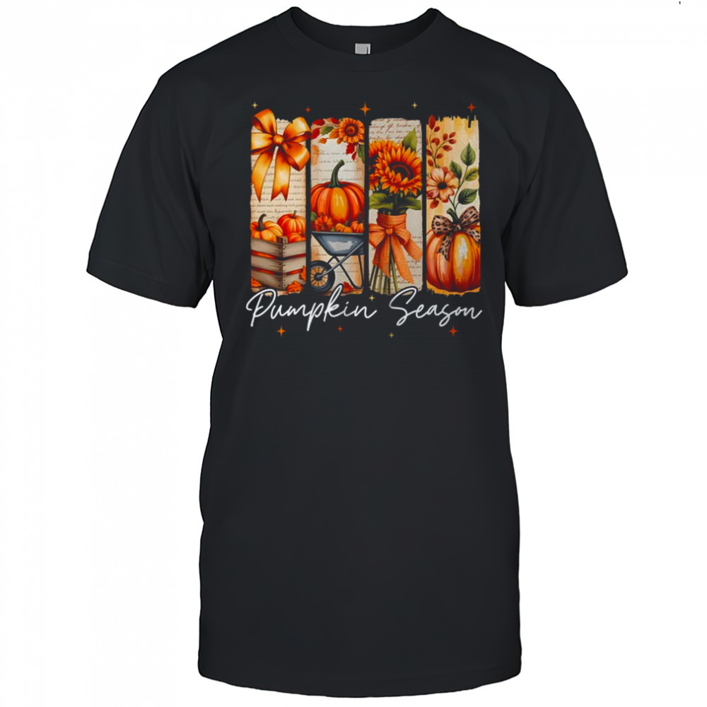 Pumpkin Season Coquette Fall Autumn Sunflower Floral Leopard shirt