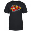 Red and Gold Floral Fill Kansas City Chiefs logo shirt