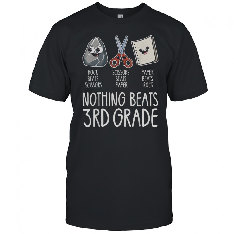 Rock Paper Scissors Game Nothing Beats 3th Grade T-Shirt