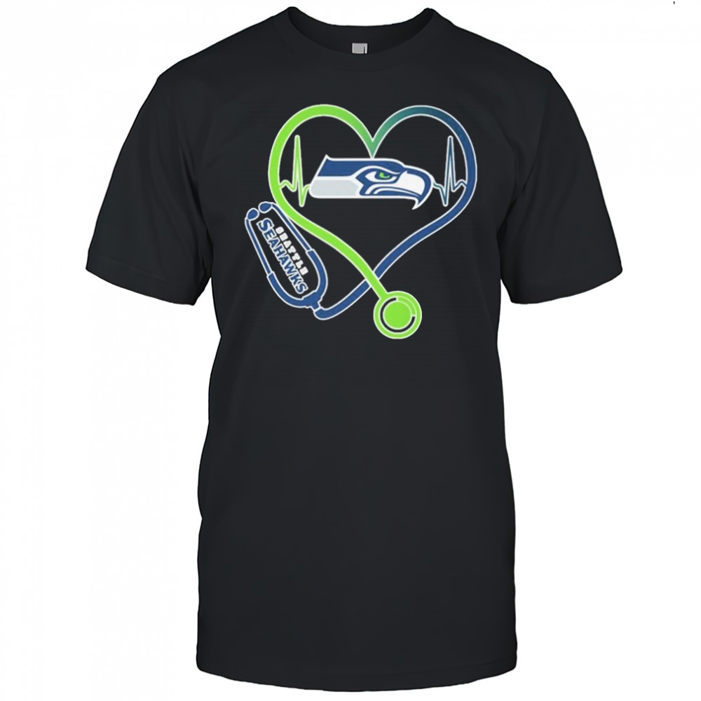Seattle Seahawks Nurse Heartbeat Stethoscope T-shirt