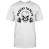 Skeleton lifting weights fitness to dead shirt