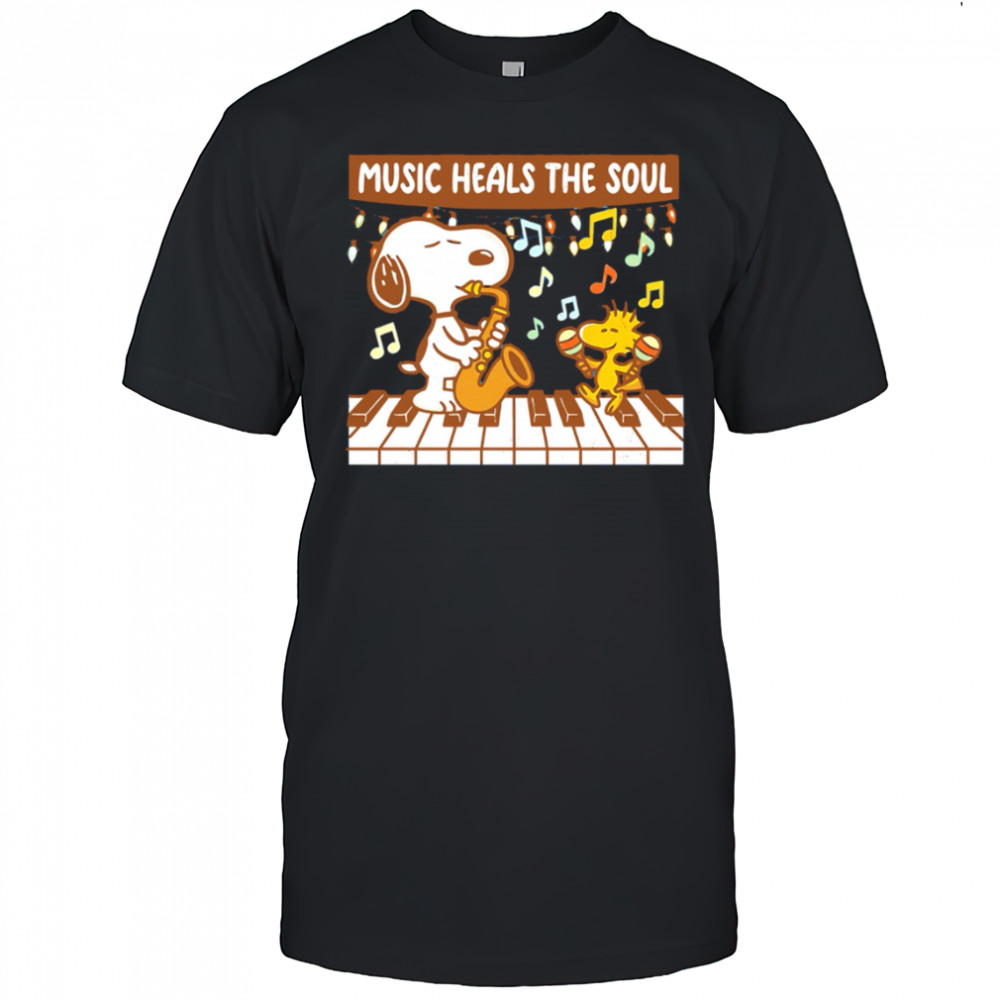 Snoopy and Woodstock Music Heals The Soul shirt