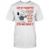 Snoopy cup of fuckoffee one splash of no one cares a dash of kiss my ass shirt