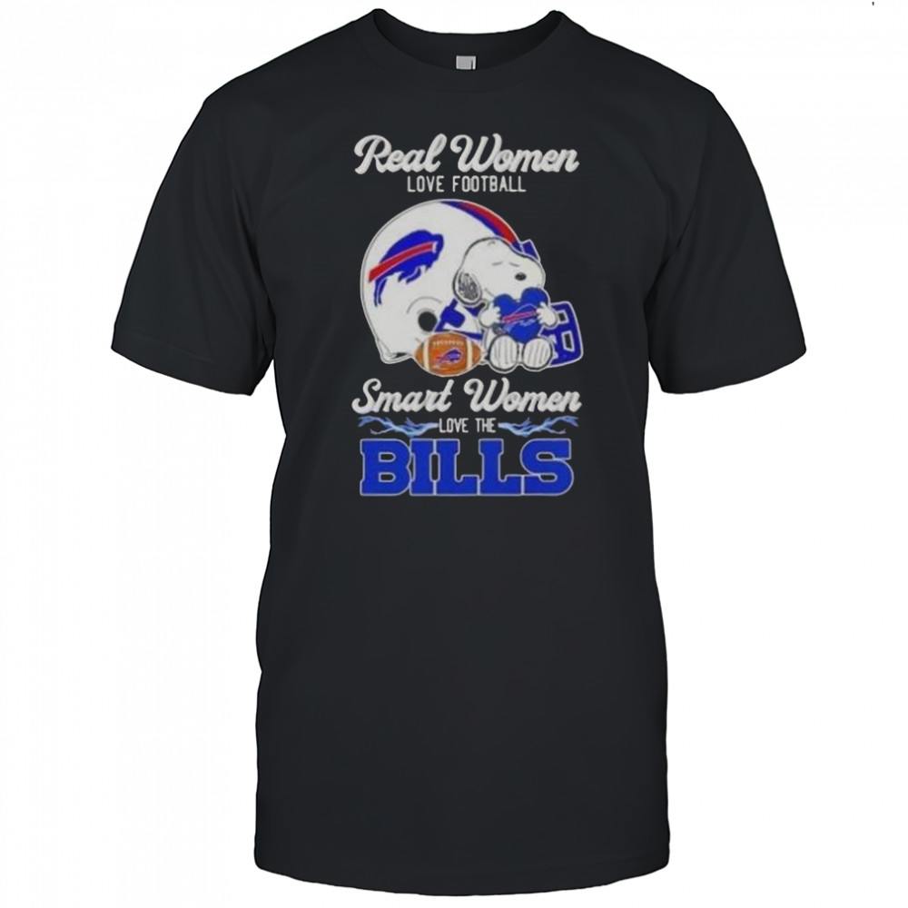 Snoopy Real Women Love Football Smart Women Love The Buffalo Bills T-Shirt
