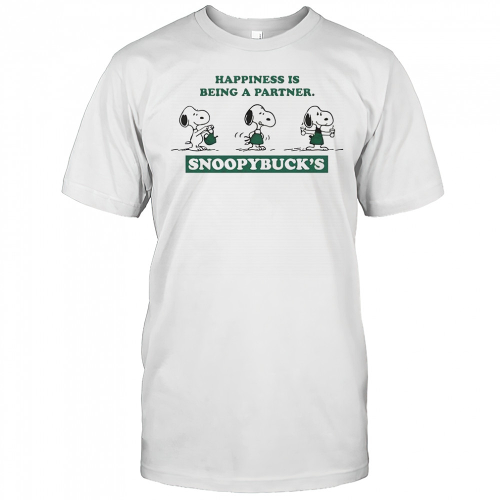 Snoopybucks Happiness Is Being A Partner Coffee T-Shirt