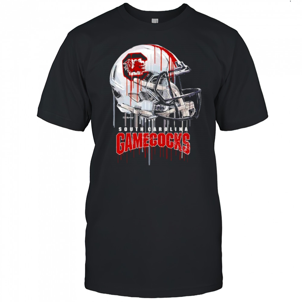 South Carolina gamecocks dripping football helmet shirt
