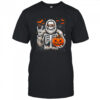 Spooky Bigfoot Skeleton Halloween Costume Pumpkin Boys Mens shirt