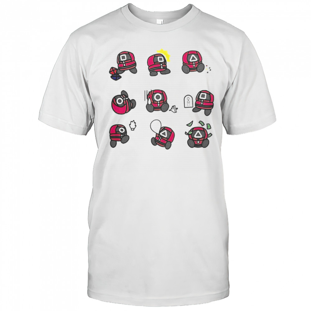 Squid Game Supervisor Square Round Triangle Emoji Graphic T-Shirt