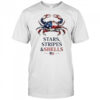 Stars Stripes and Shells crab shirt