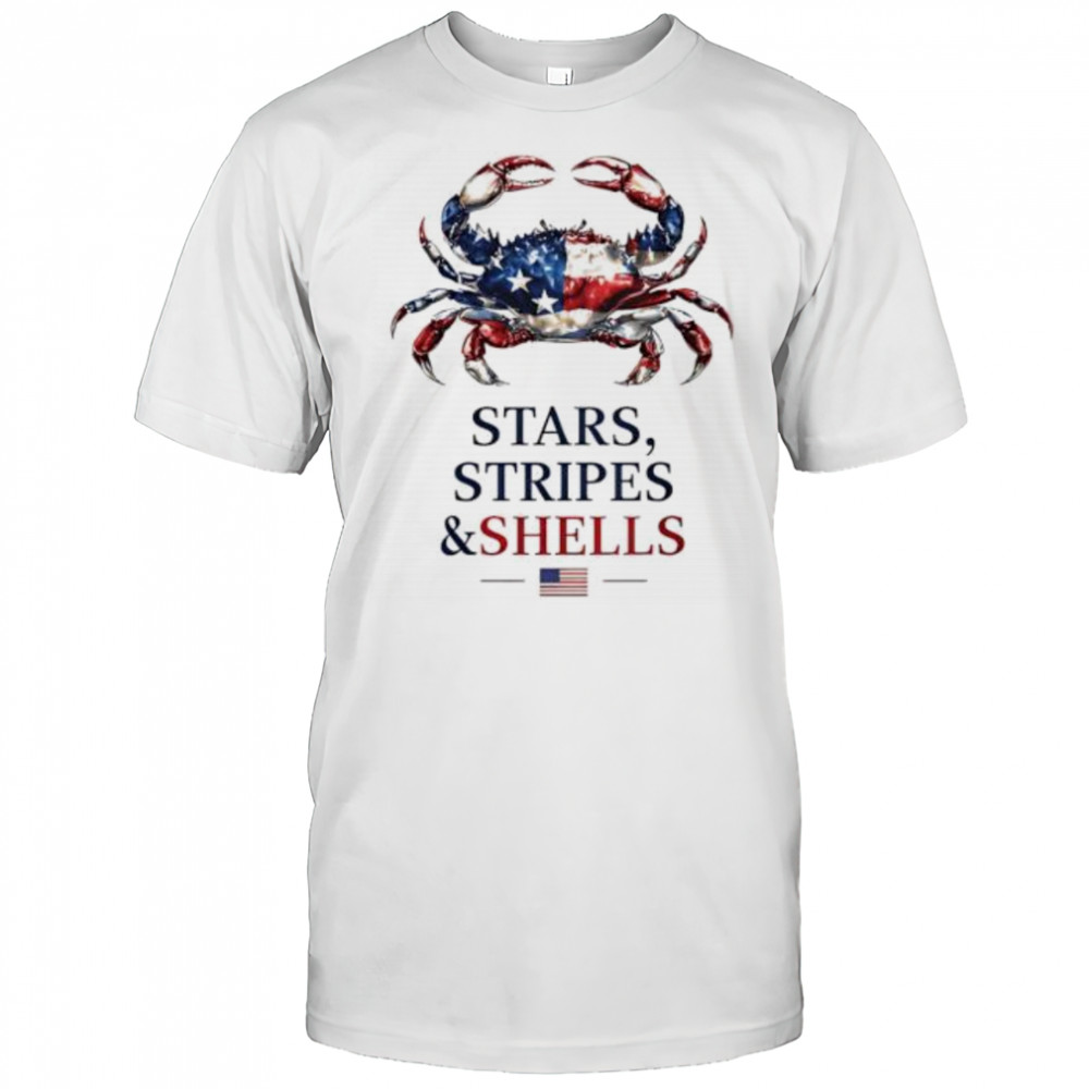 Stars Stripes and Shells crab shirt