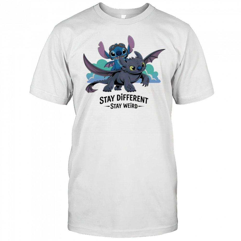 Stitch and Dragon funny stay different stay weird shirt