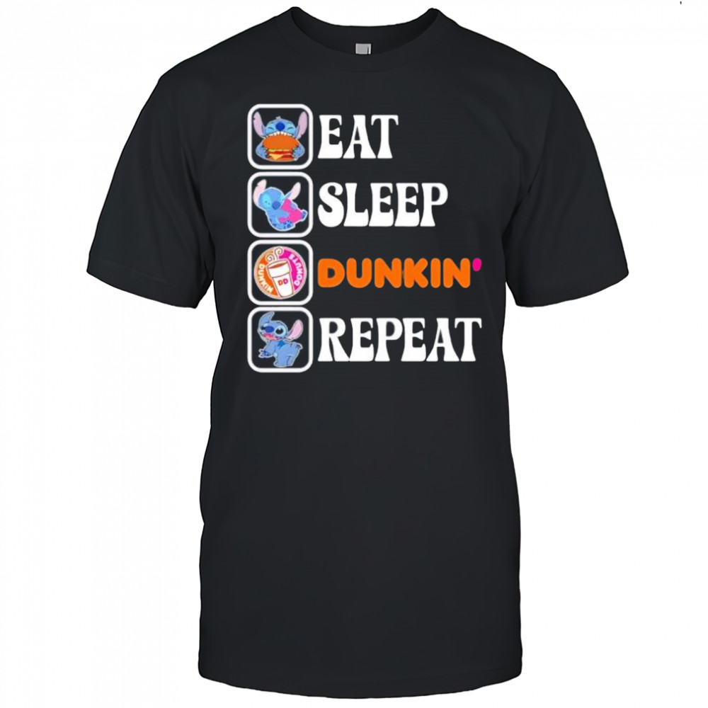Stitch Eat Sleep Dunkin’ Repeat shirt