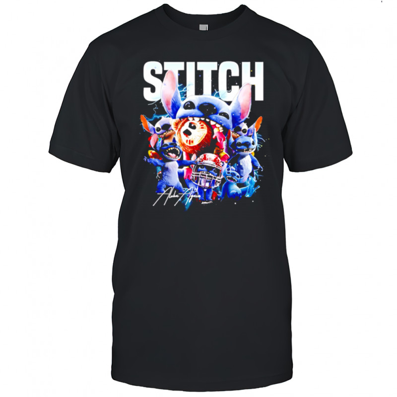 Stitch Mode Character Blue Monster graphic shirt