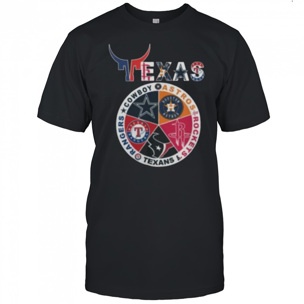 Texas Sports Teams Logo Cowboys x Astros x Rockets x Texans x Rangers Shirt