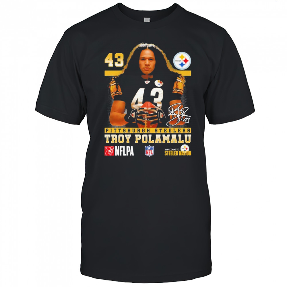 Troy Polamalu Pittsburgh Steelers Signature T-Shirt