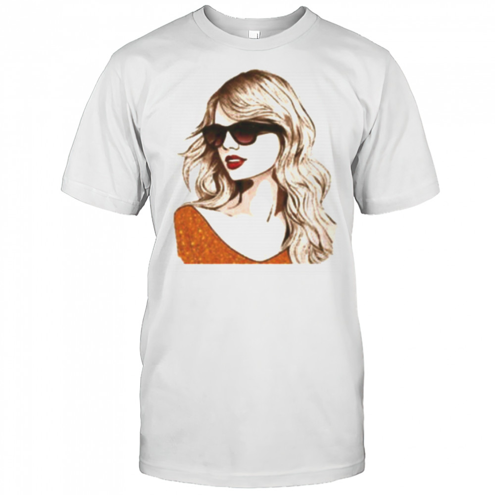 TS Taylor Orange glitter shirt