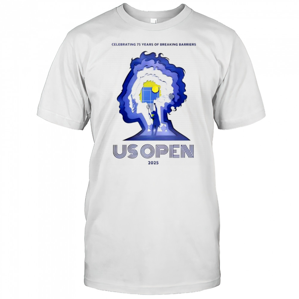 US Open tennis 2025 celebrating 75 years of breaking barriers shirt