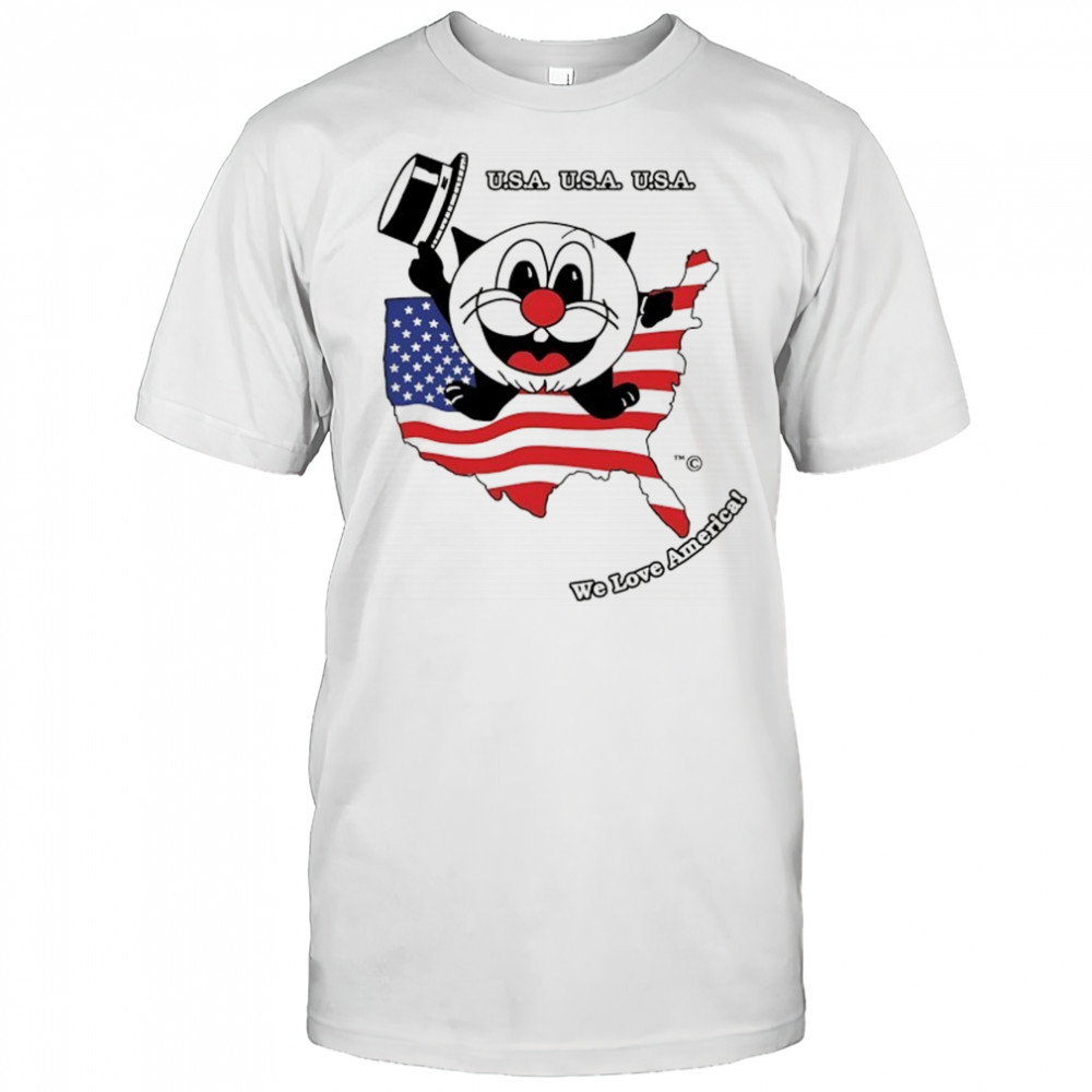 U.S.A. we love America cat shirt