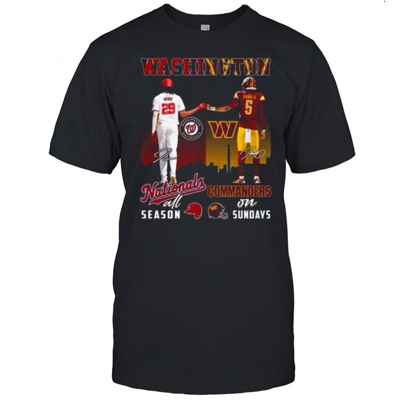 Washington Nationals All Season X Washington Commanders On Sundays Signatures Shirt