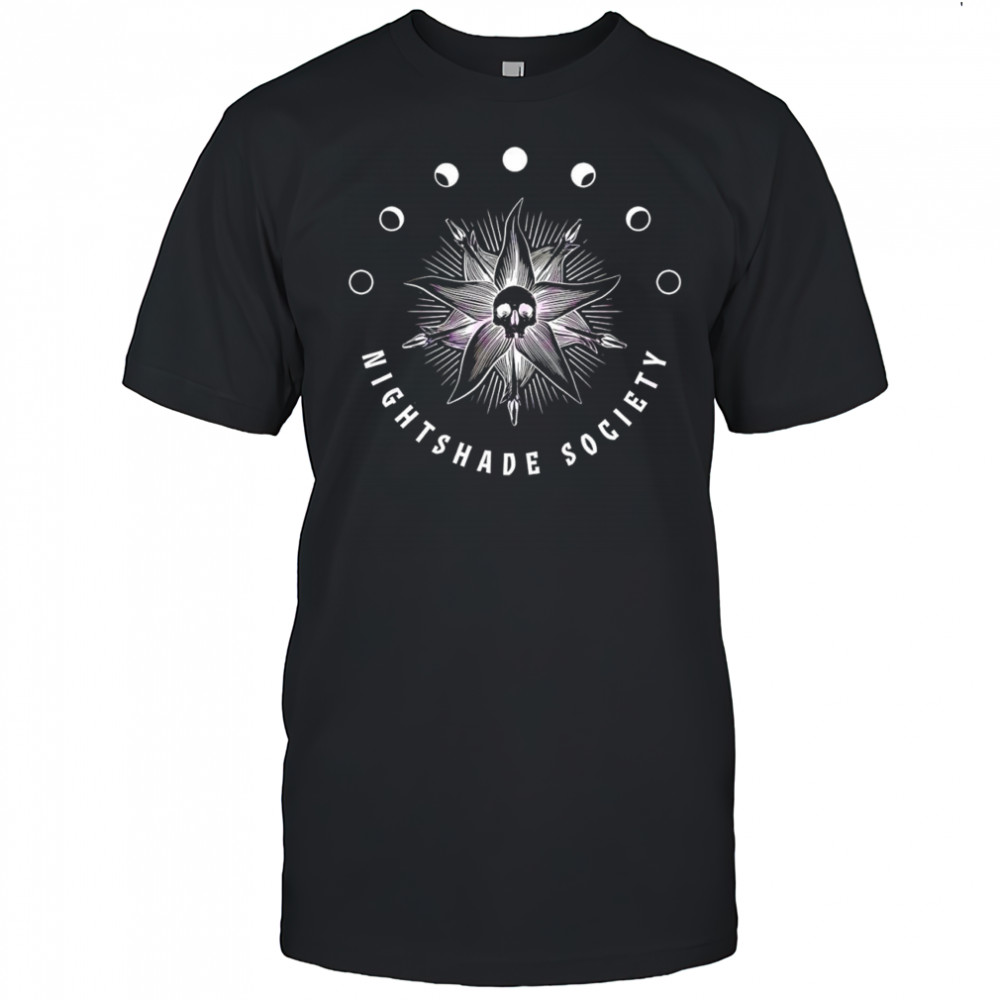 Wednesday nightshade society gothic skull moon phases horror graphic shirt