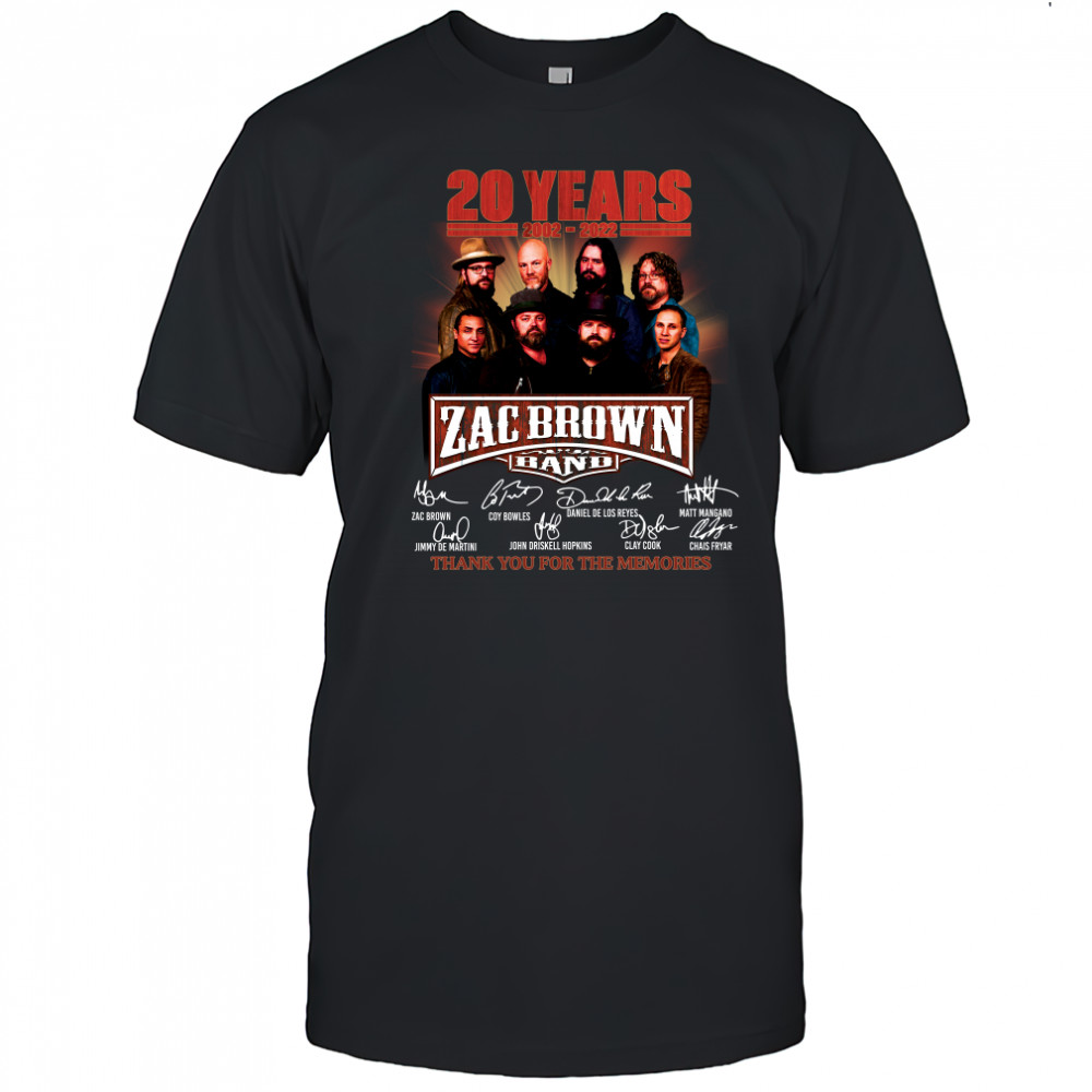 20 Years Of Zac Brown Band 2002 2022 Signatures Shirt
