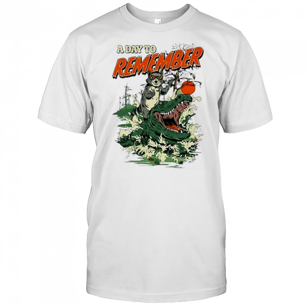 A Day To Remember Raccoon Riding Alligator Sunglasses Funny Animal Illustration shirt