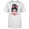 Alabama Crimson Tide girl messy bun glasses shirt