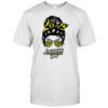 Appalachian State Mountaineers girl messy bun glasses shirt