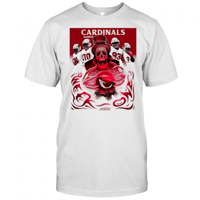 Arizona Cardinals vs New Orleans Saints NFL skeleton prophesy graphic shirt
