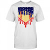 Baseball ice cream drip 4th of july flag shirt