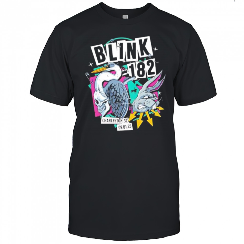 Blink 182 charleston south carolina 2025 venue at credit one stadium missionary impossible tour shirt