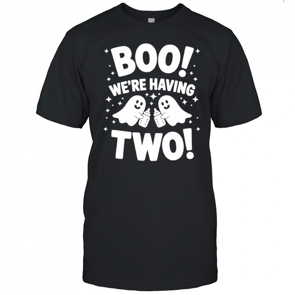 Boo we’re Having Two Ghost Twins Halloween Reveal shirt