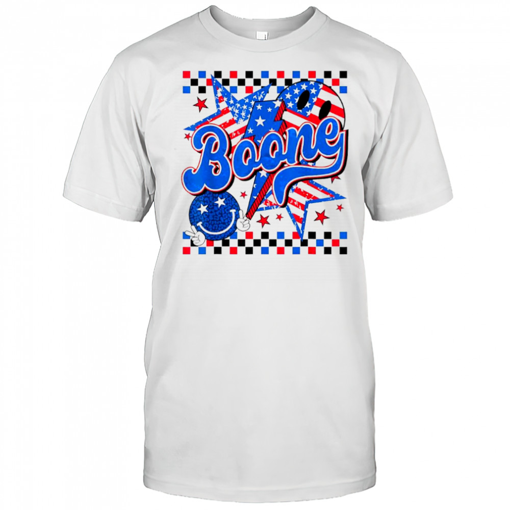 Boone checkered stars USA flag shirt