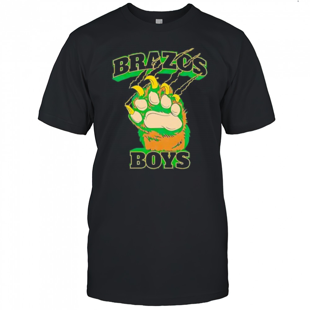 Brazos Boys big claw scratching text distressed shirt