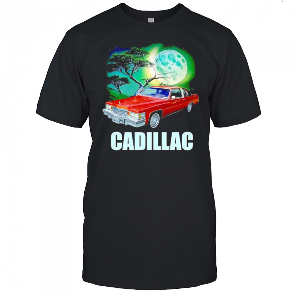 Cadillac Retro Car Full Moon and Bonsai Tree shirt