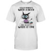 Cat stolen moments with a book are never a waste of time shirt