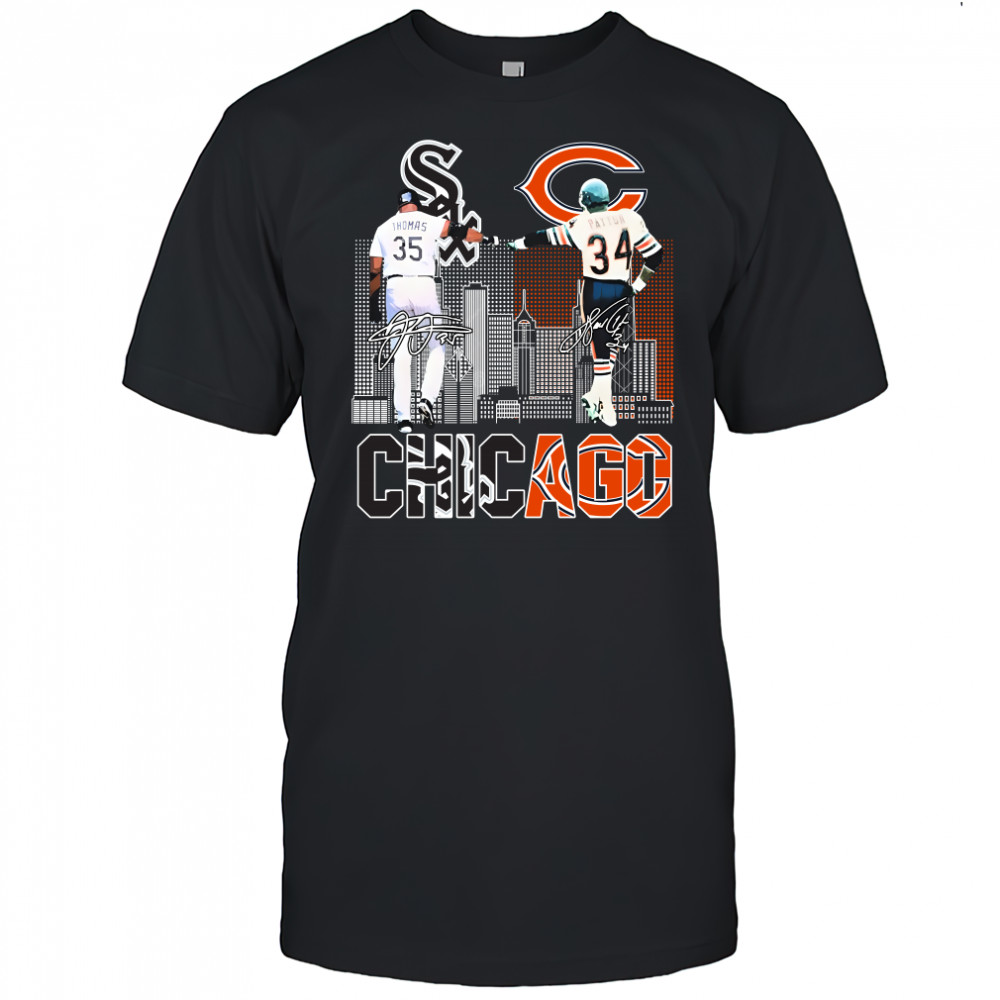 Chicago Bears & Chicago White Sox Thomas And Patton Skylines Signatures 2023 Shirt