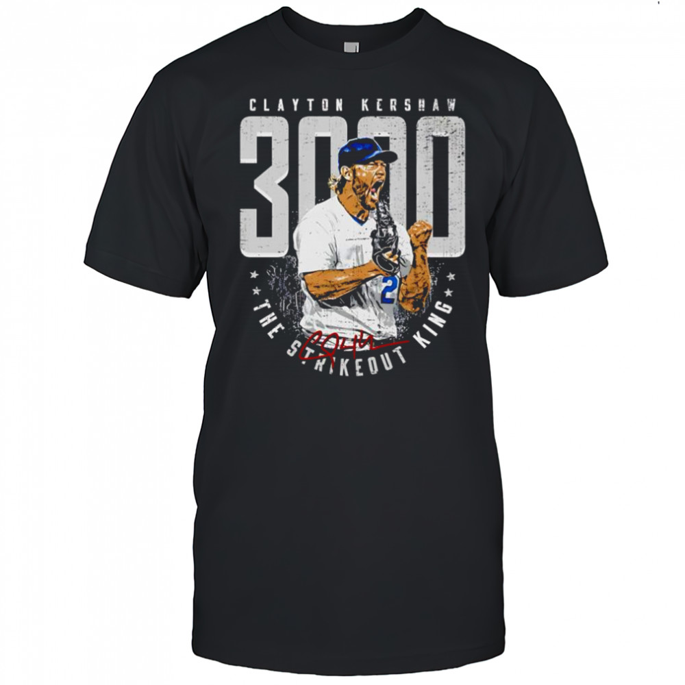 Clayton Kershaw Los Angeles Dodgers baseball 3000 the strikeout king signature shirt