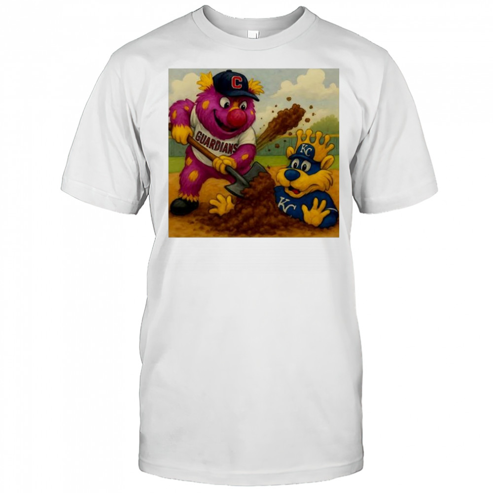 Cleveland Guardians vs Kansas City Royals NFL Slider overwhelm Sluggerrr mascot shirt