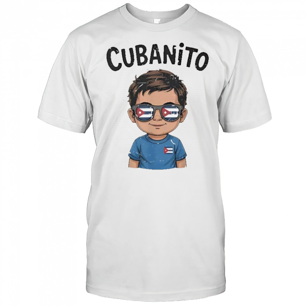 Cubanito glasses Cuba flag shirt