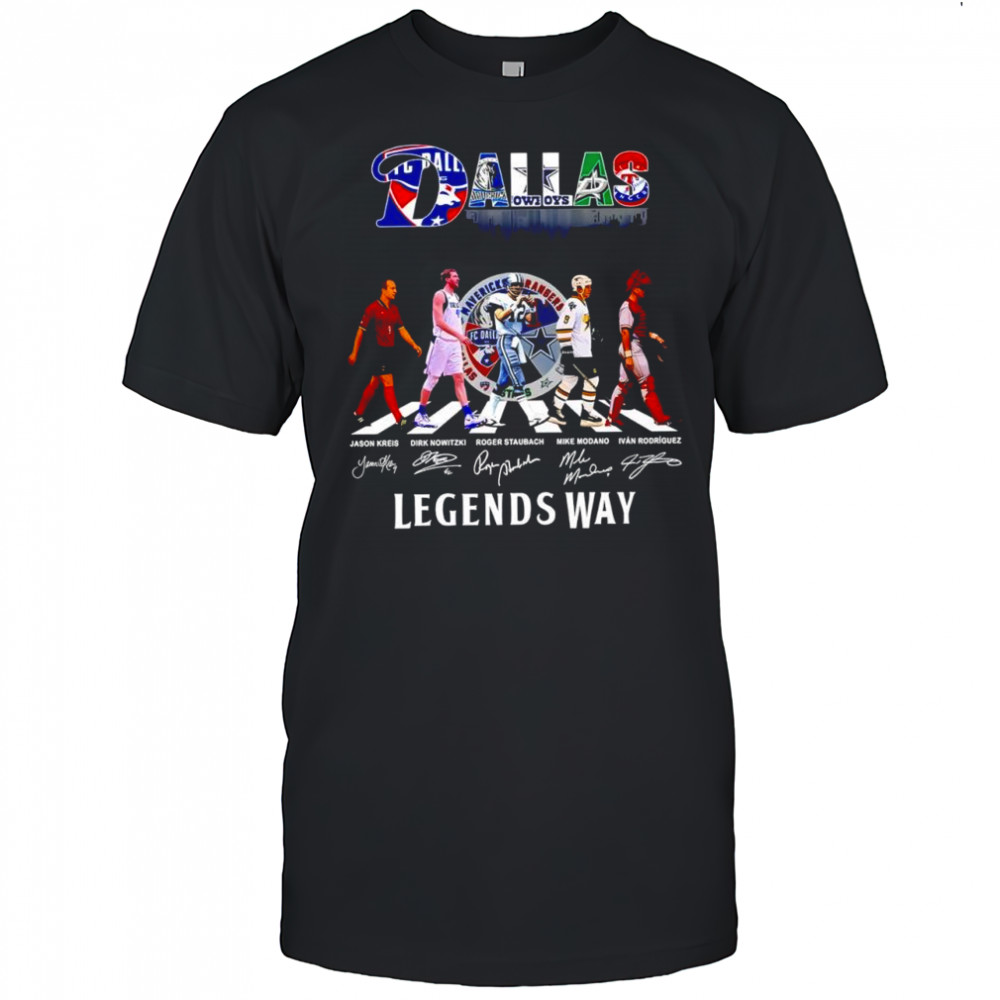 Dallas team sports Legends way abbey road signatures shirt