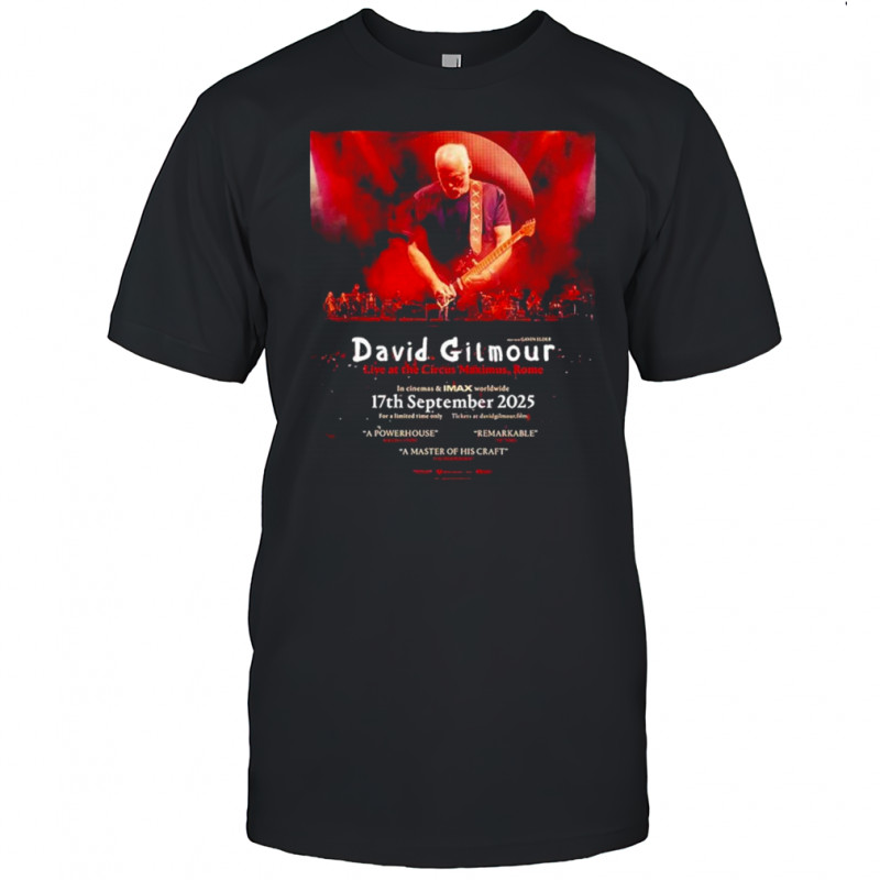 David Gilmour Live Show At Circus Maximus In Rome On September 17 2025 Concert Film Release T-Shirt