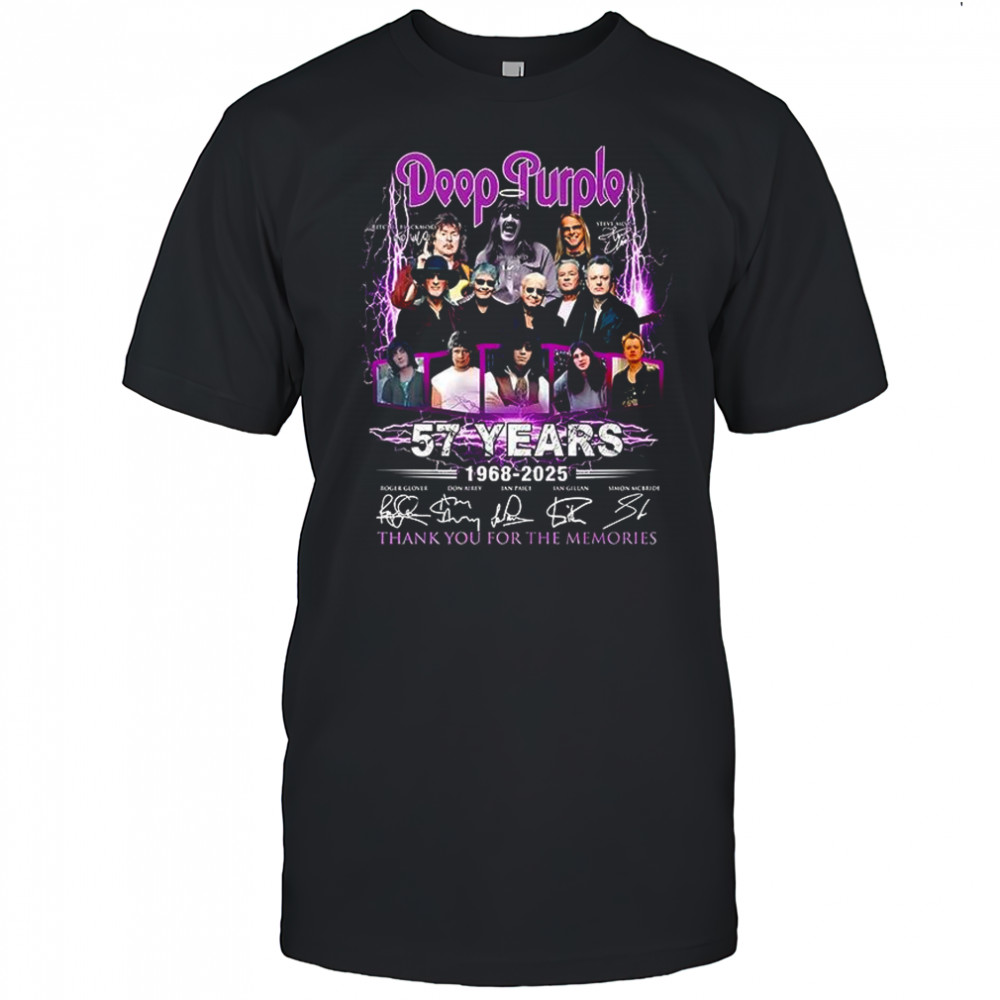 Deep Purple lightning 57 years 1968 2025 thank you for the memories shirt