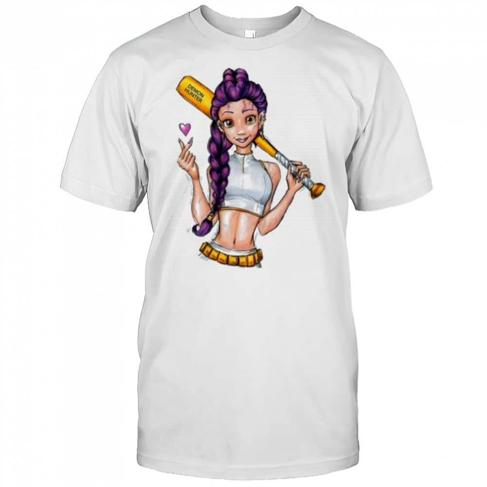 Demon Hunter Purple Haired Girl Baseball Bat shirt