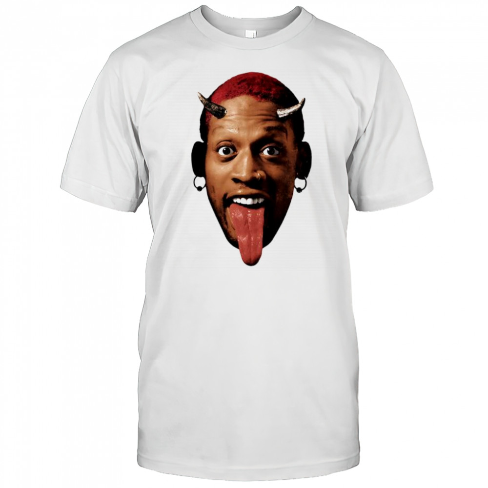 Dennis Rodman big face Horns graphic shirt