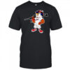 Eagle wearing baseball uniform holding a rifle shirt