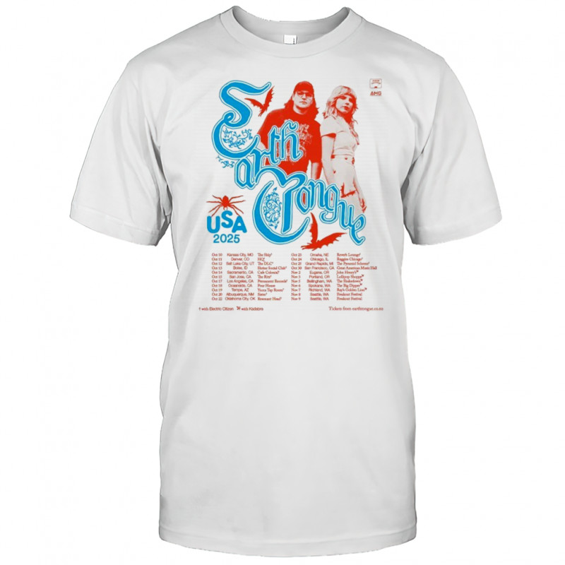 Earth Tongue USA 2025 Tour Dates T-Shirt
