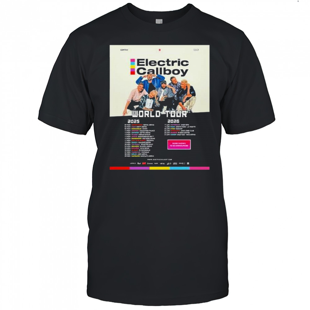Electric Callboy World Tour 2025 2026 Europe Tour Dates T-Shirt