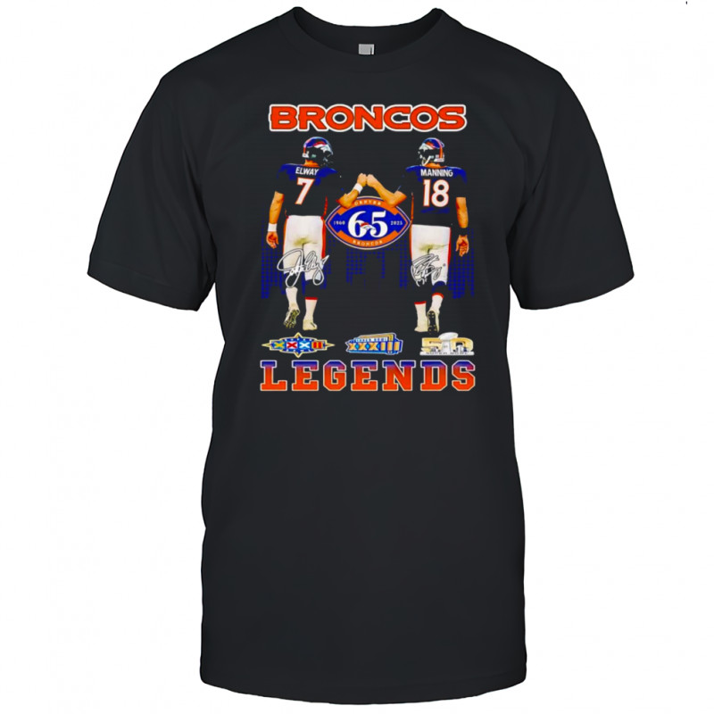 Elway and Manning Broncos Legends signature shirt